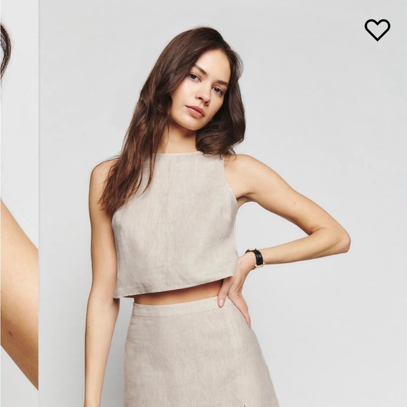 REFORMATION JACINTA LINEN TOP - Picture 3 of 6